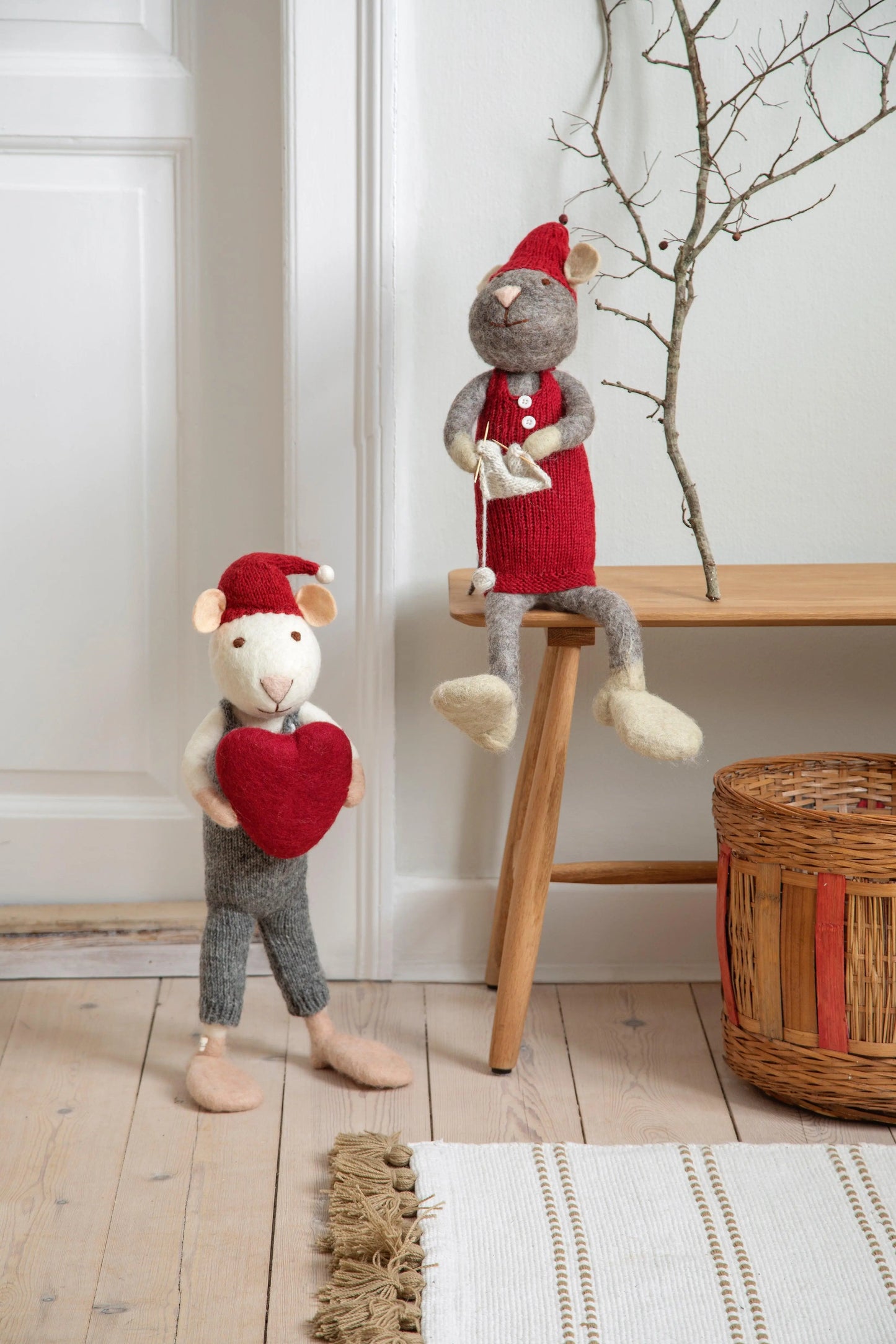 Filzlig XL Weihnachtsfigur Maus mit Herz Gry & Sif