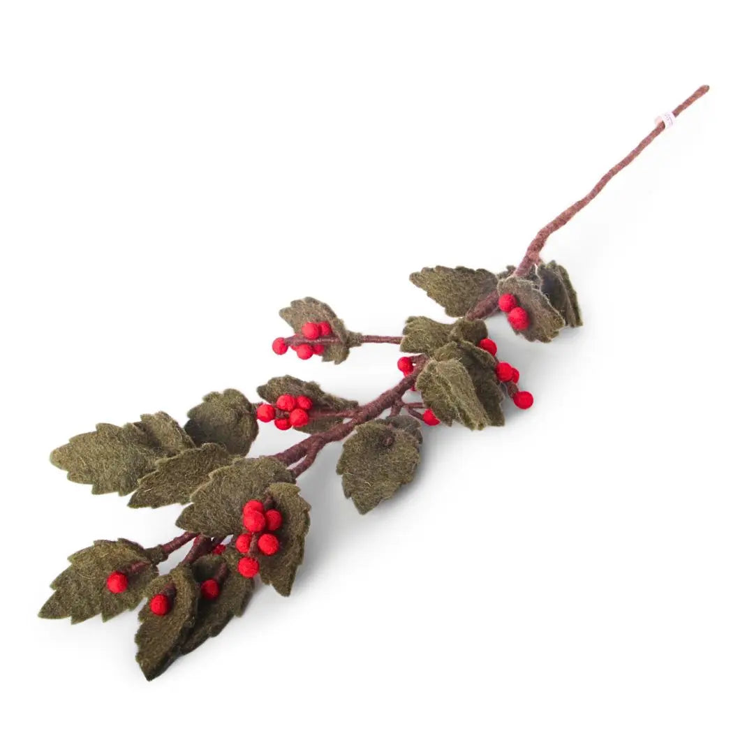 Filzlig Zweig Stechpalme 60cm Gry & Sif