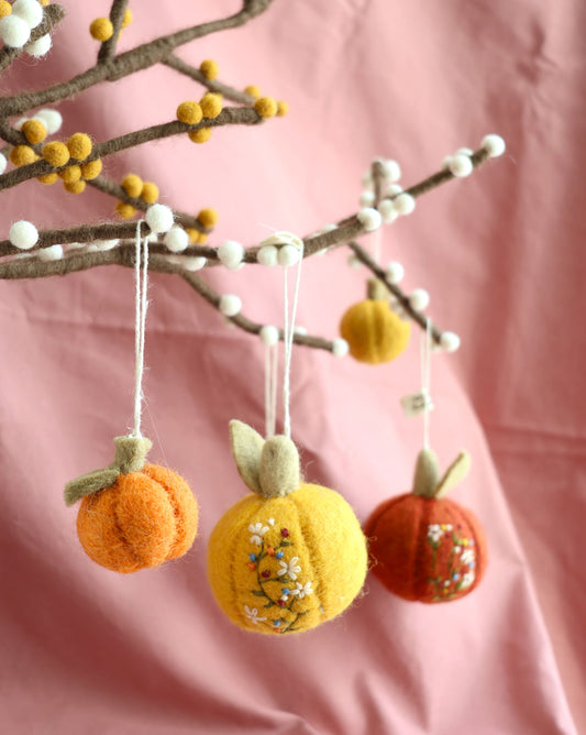 Filzanhänger Kürbis 2er Set