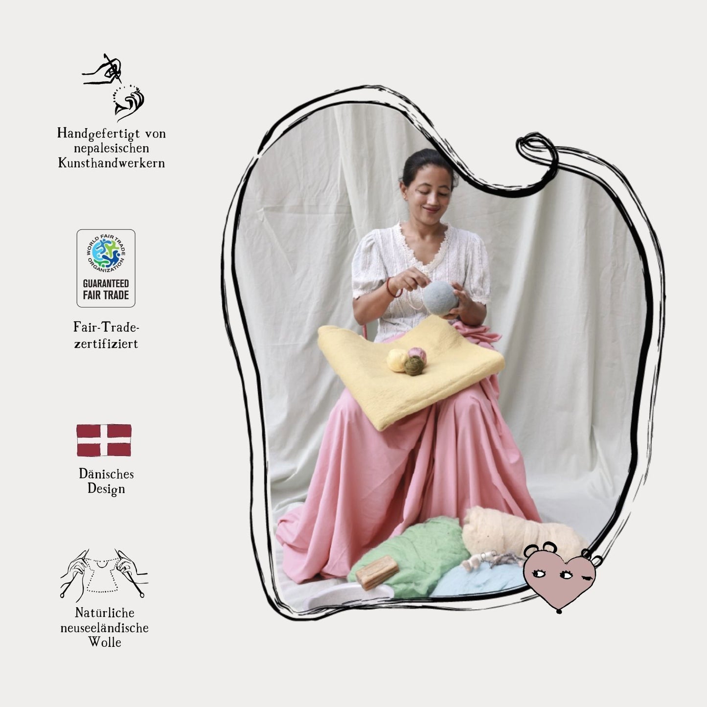 Filzanhänger Kürbis 2er Set