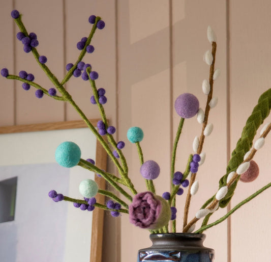 Deko Zweig Tiefblaue Beeren