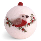 <tc>Hvid julekugle med fugl</tc>