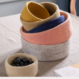 Felt Bowls – Set of 3 – Rust Red