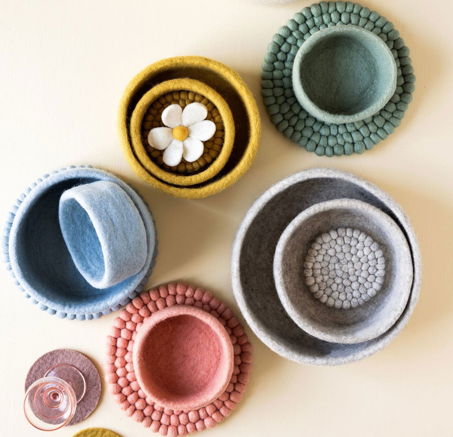Schalen aus Filz - Set of 3