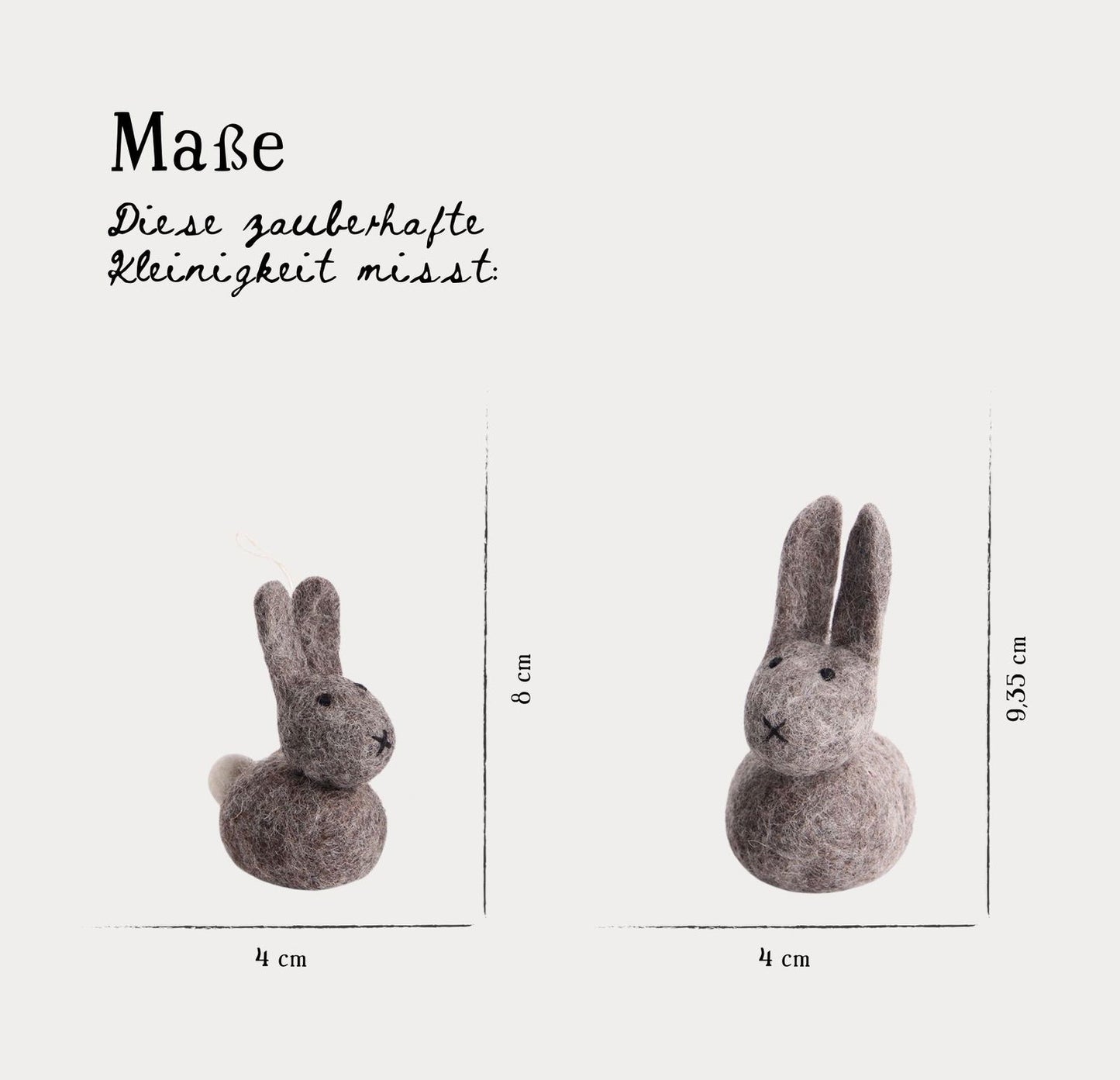 Österliche Figuren Hasen‑Set – Grau