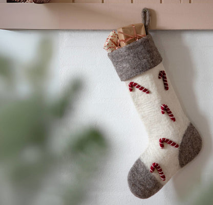 Deko Strumpf mit Zuckerstangen