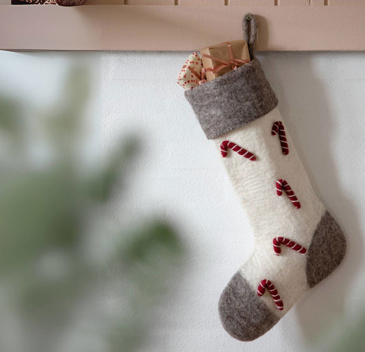 Deko Strumpf mit Zuckerstangen