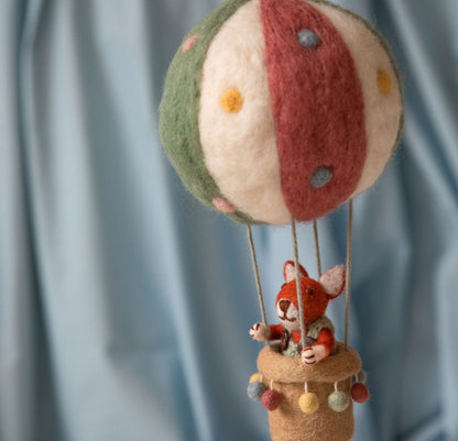 Filzdeko Heißluftballon mit Fuchs