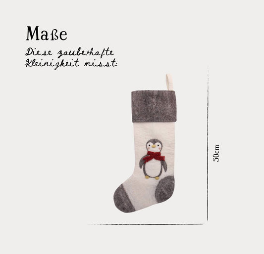 Deko Strumpf mit Pinguin