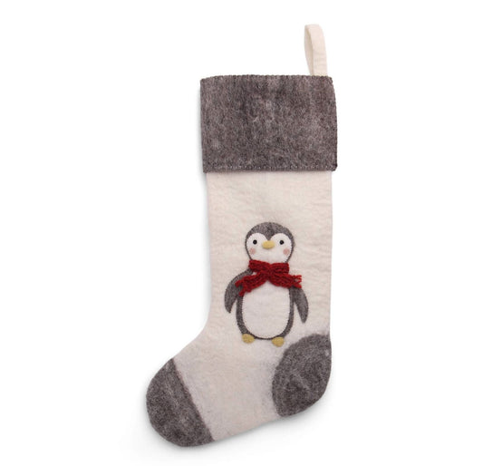 Deko Strumpf mit Pinguin