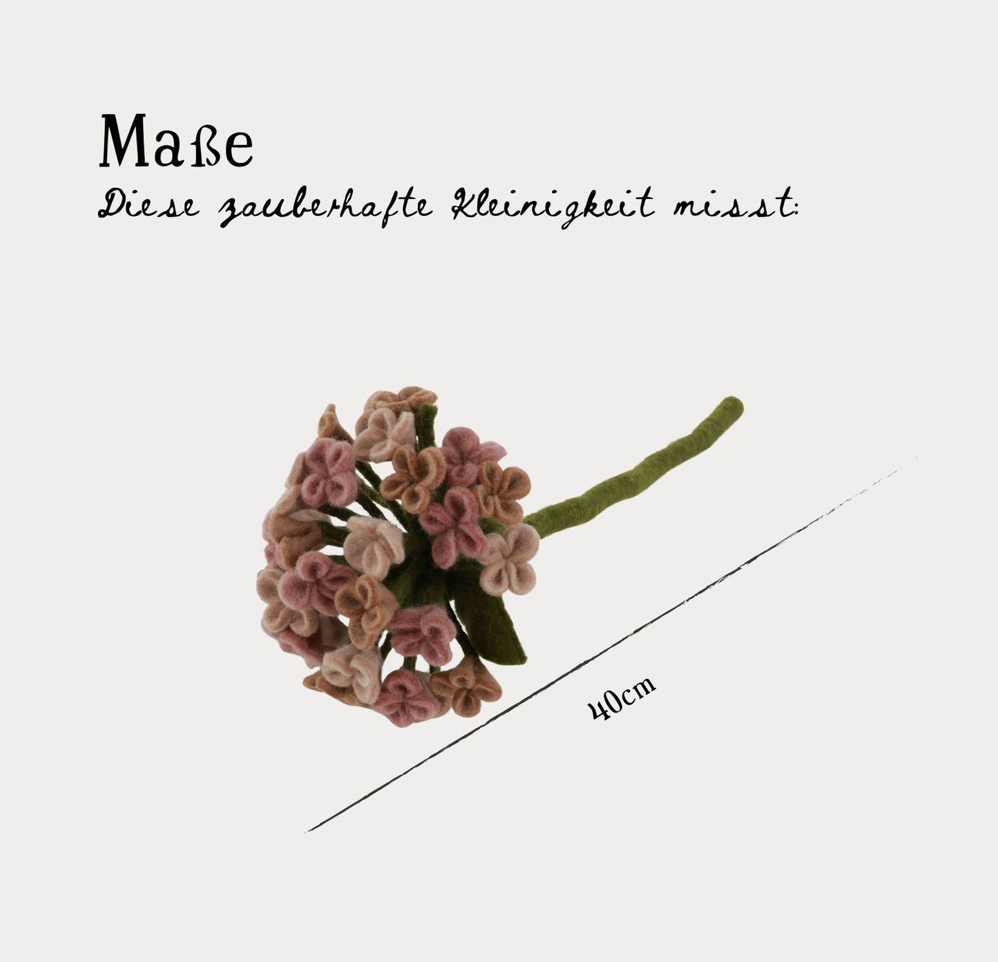 Deko Zweig Hortensie - Blassrosa - 40cm