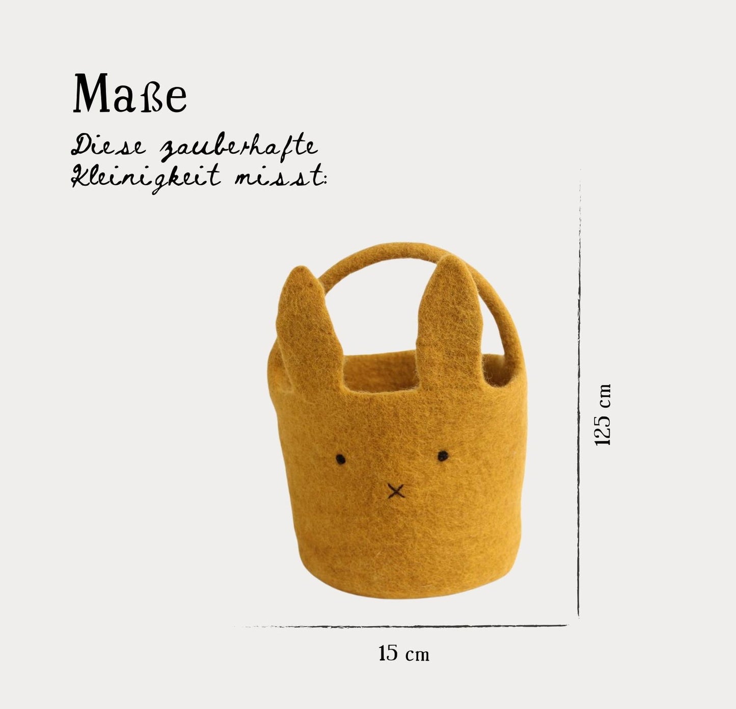 Filzkorb mit großem Hasen – Ocker