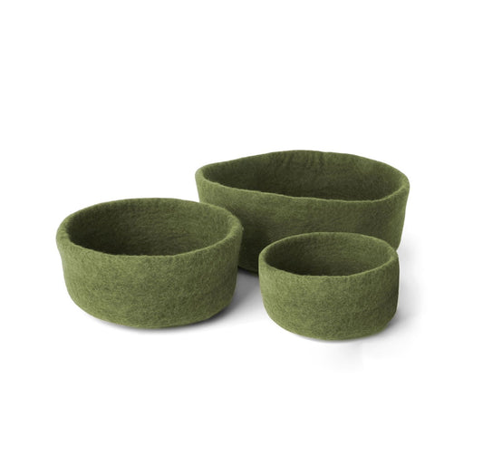 Filzschale 3er Set - Tannengrüne