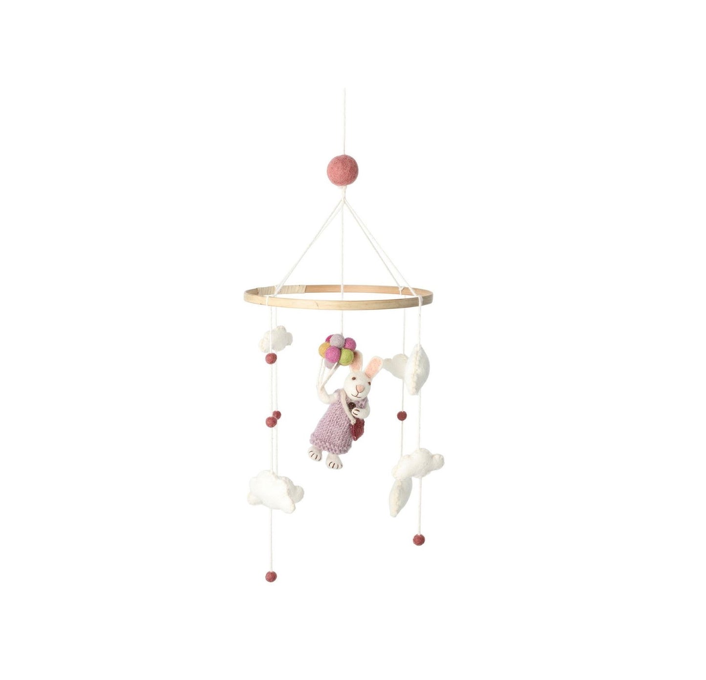 Mobile Hasenmädchen mit Ballons