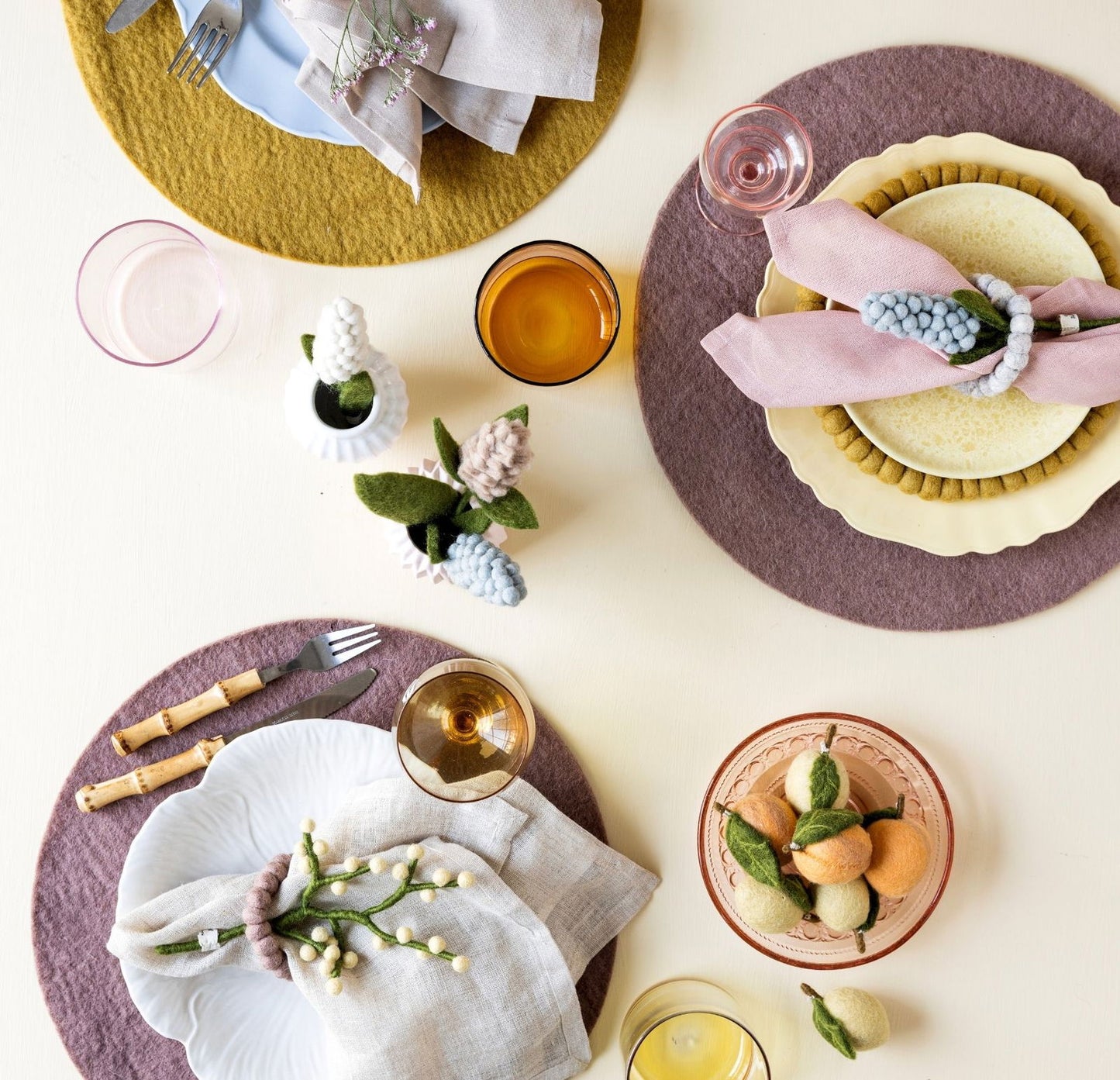 Platzset rund 2er Set - Tannengrün