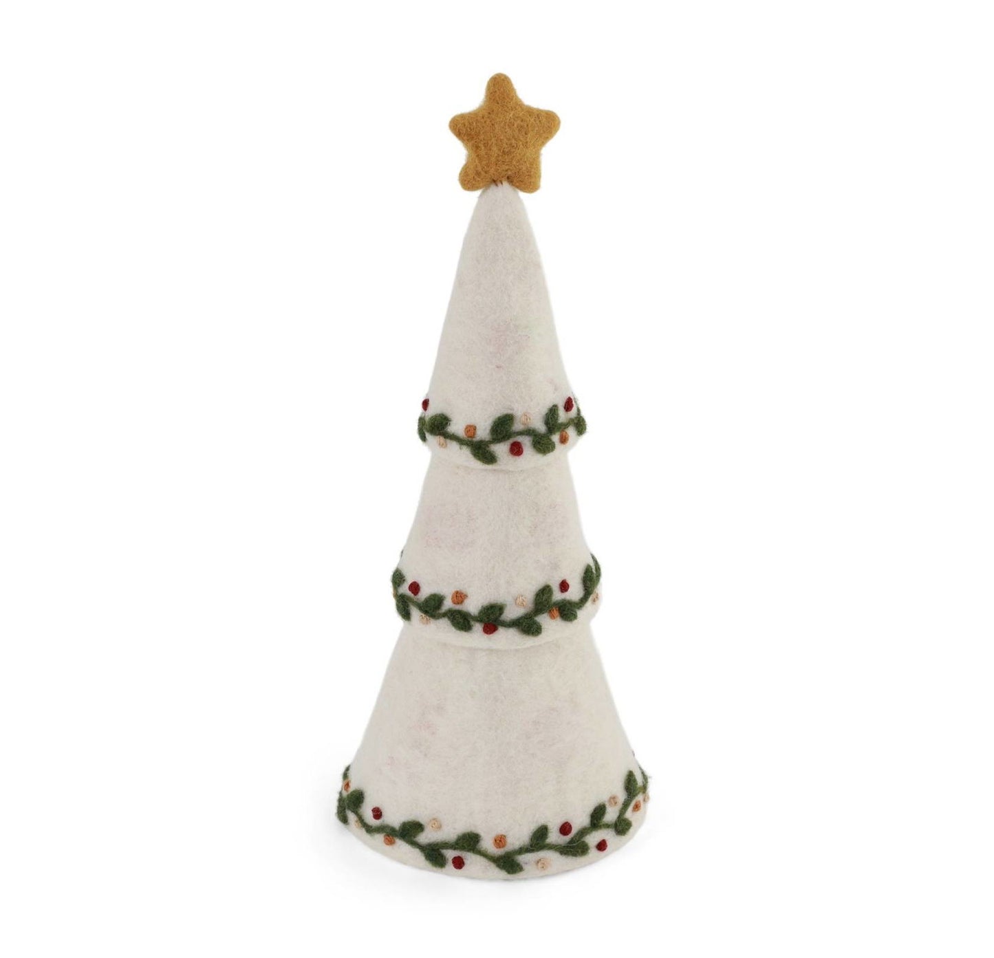 Deko Weiß Weihnachtsbaum mit Stickerei 3 in 1