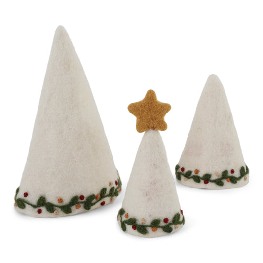 Deko Weiß Weihnachtsbaum mit Stickerei 3 in 1