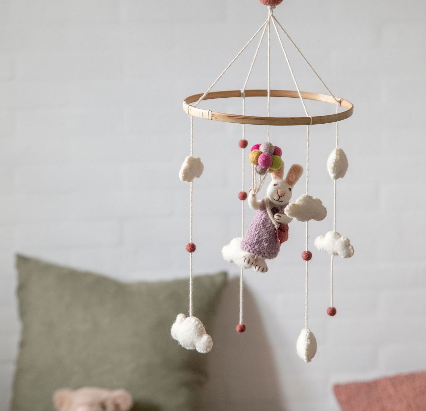 Filz Baby Mobile Hase mit Ballons