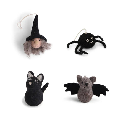 Filzlig Halloween Deko Set - Hexe, Katze, Fledermaus & Spinne  Gry & Sif Freisteller