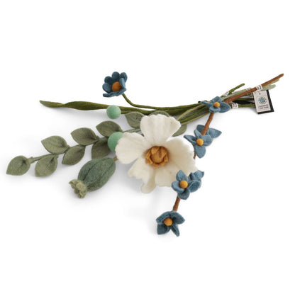 Blumenstrauß: Puspa - Meeresblau / Weiß