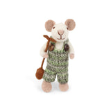 White Felt Mouse Figure with Spade