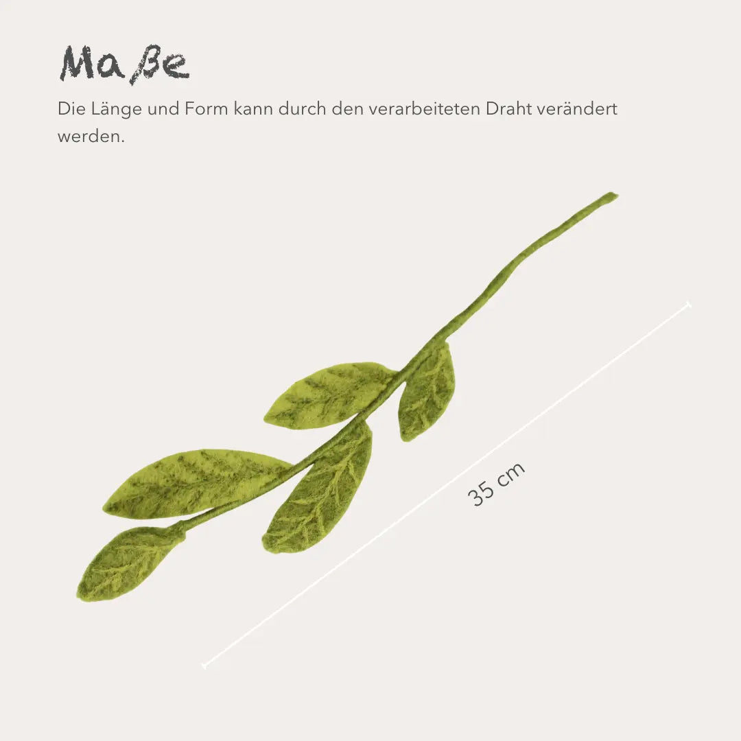 Filzlig Zweig - Laubzweig mit gemischten Blättern 3er Set  Gry & Sif Maße