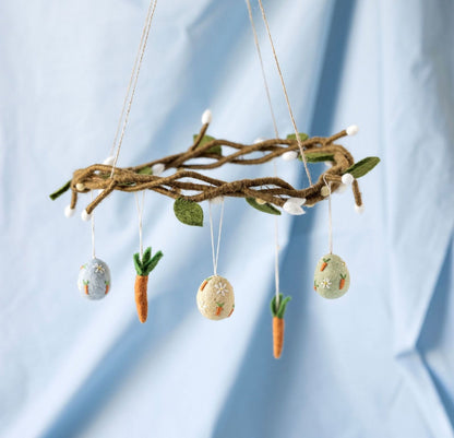 Osteranhänger Osterei mit Karotten – 3er‑Set & Karotten – 5er‑Set