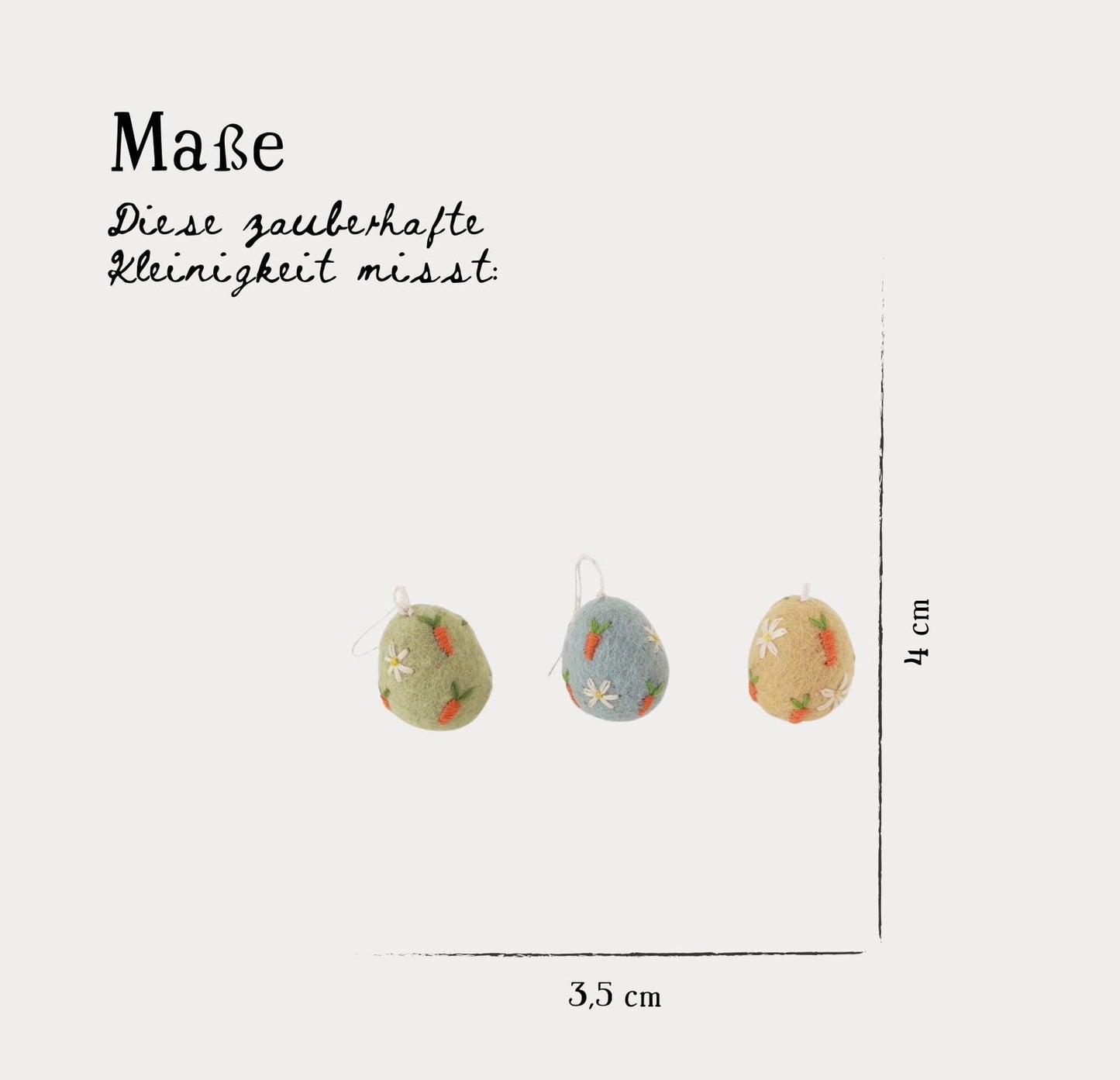 Osteranhänger Osterei mit Karotten – 3er‑Set & Karotten – 5er‑Set