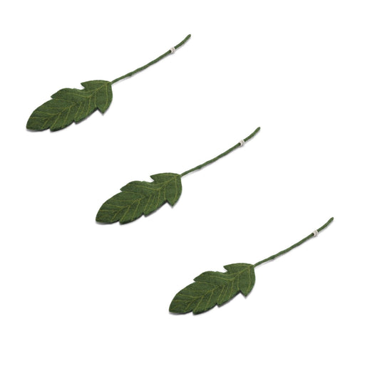 Großes grünes Blatt – 3er-Set - Dunkelgrün