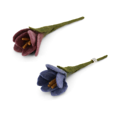 Filzblumen Krokus lila & helllila 2er Set