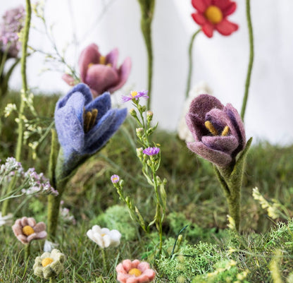 Filzblumen Krokus lila & helllila 2er Set