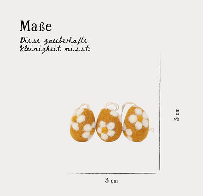 Eier mit Blumen in Gelb und Blau – 6er‑Set