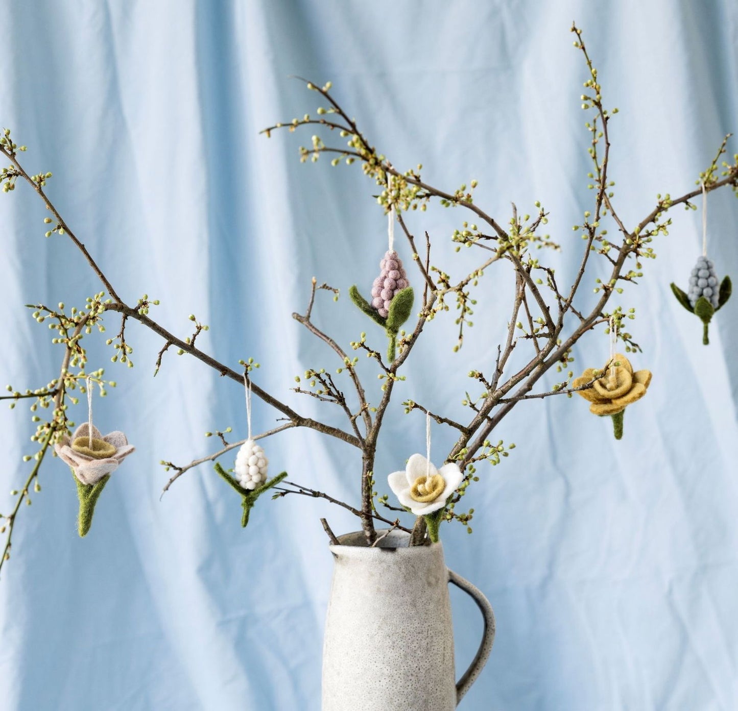 Osteranhänger Narzisse hellrosa, weiß & gelb – 3er Set