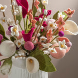 Filtblomster varme farver 3 stk.