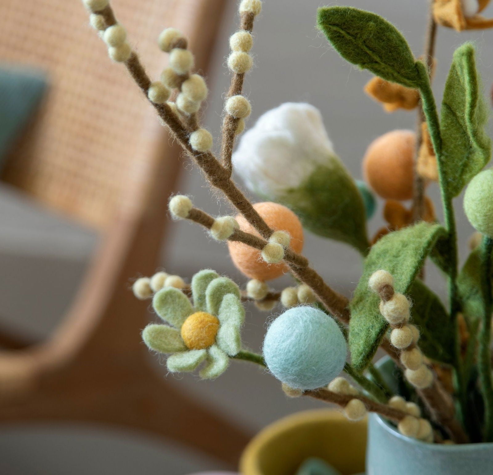 Filtblomster – Sæt af 3 – Turkis