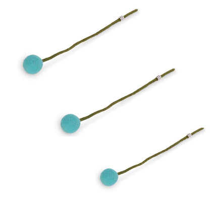 Filzblumen 3er Set - Türkis