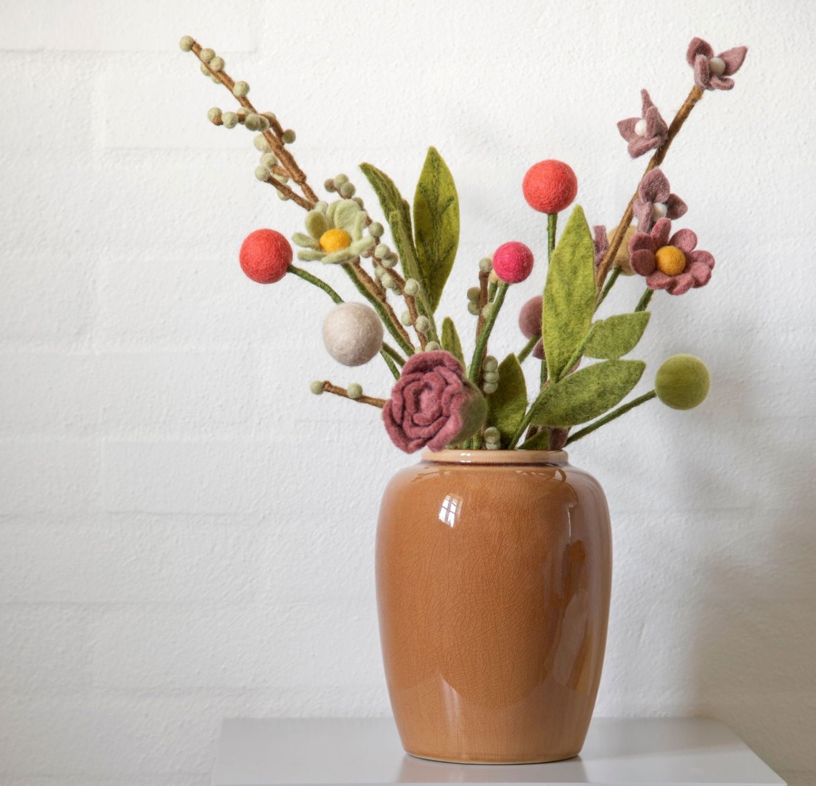 Filtblomster – Sæt af 3 – Mintgrøn