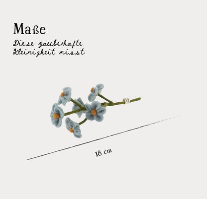 Filzblumen Vergissmeinnicht 3er Set