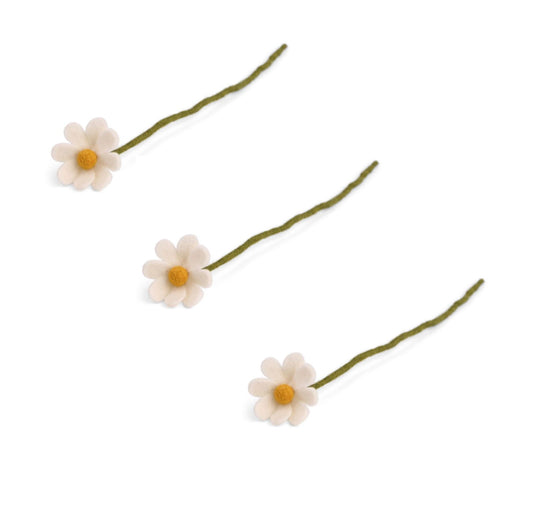 Filzblumen Anemone - Weiß - 3er Set