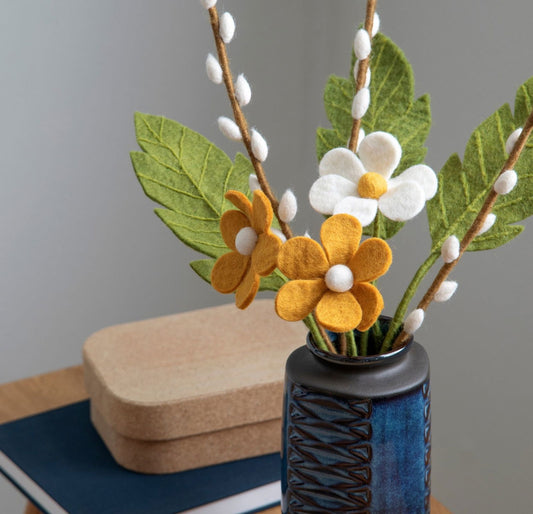 Filzblumen Anemone - Altrosa - 3er Set