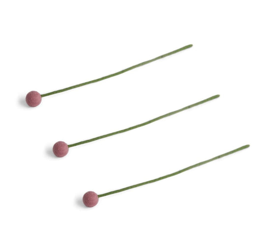 Filzblumen 3er Set - Altrosa