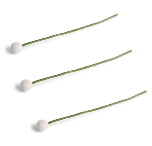 Filzblumen 3er Set - Weiße