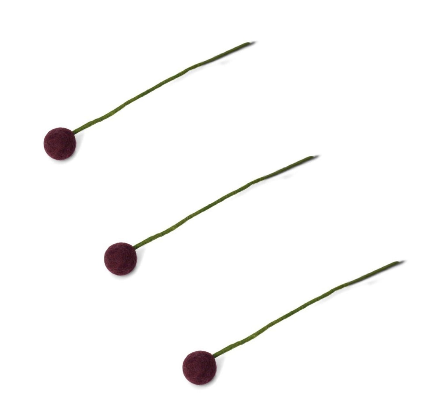 Filzblumen 3er Set - Violett