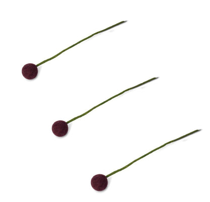 Filzblumen 3er Set - Violett