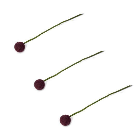 Filzblumen 3er Set - Violett