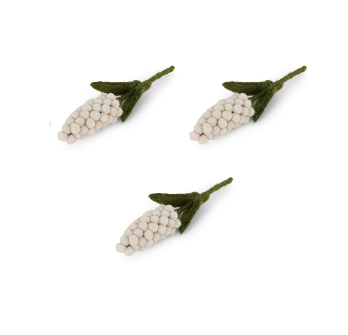 Filzblumen Hyazinthe weiß 3er Set