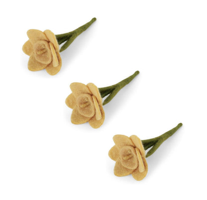 Filzblumen Narzisse gelb – klein – 3er Set