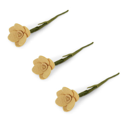 Filzblumen Narzisse gelb – groß – 3er Set