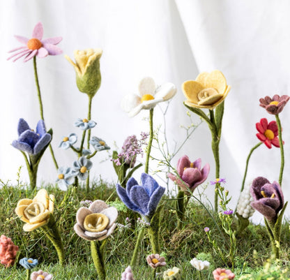 Filzblumen Narzisse gelb – groß – 3er Set