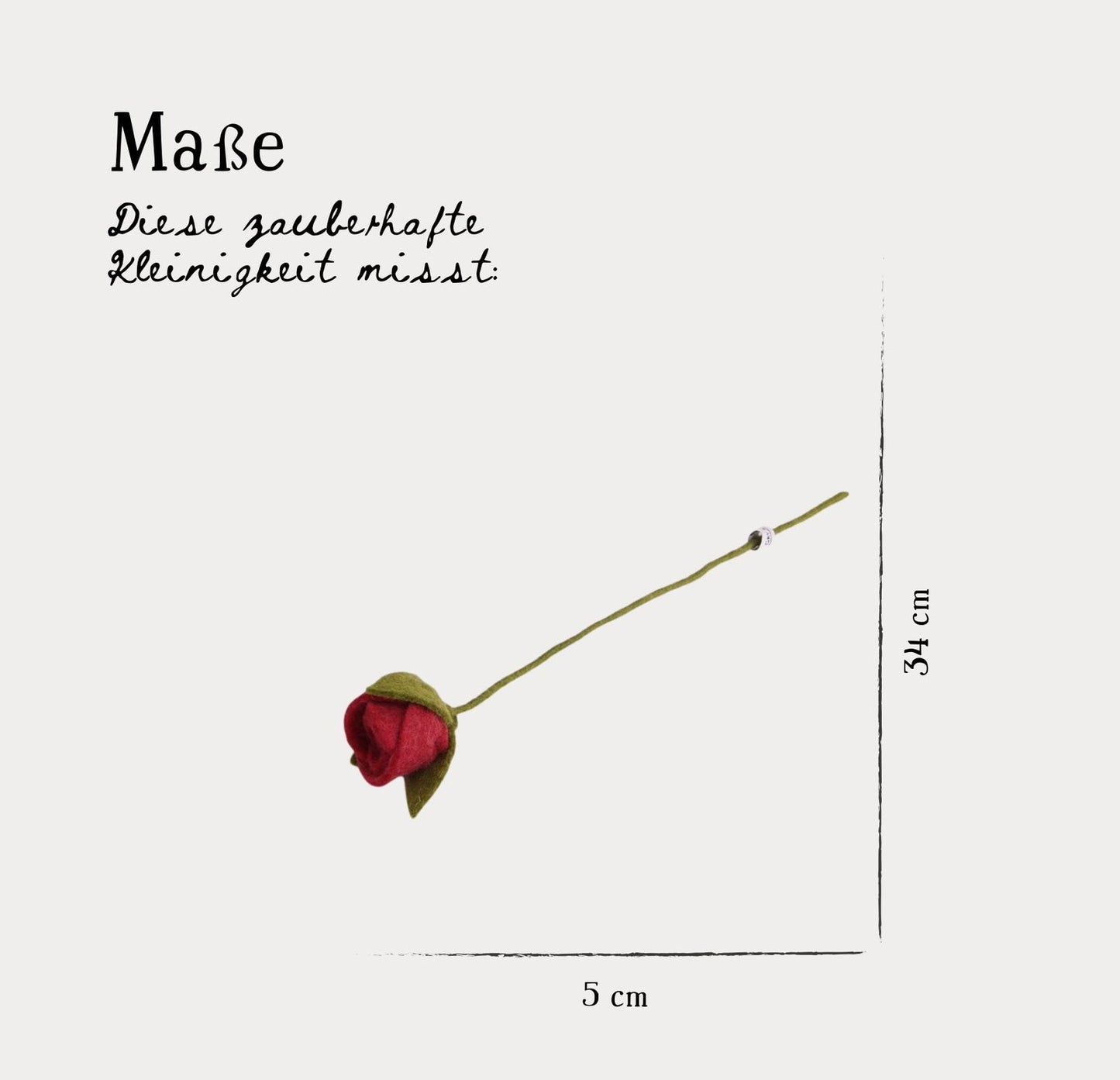 Filzblumen Rose Dunkelrot 3er Set